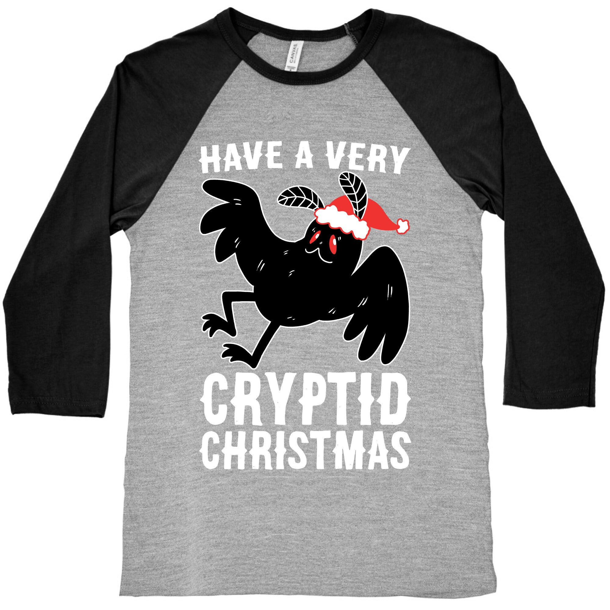 Have a Very Cryptid Christmas - Mothman Baseball Tee
